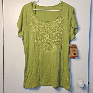 NWT Ruff hewn well worn green print shirt size L